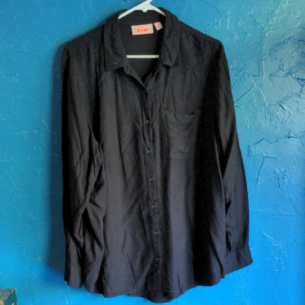EVRI Black Casual Button Down Shirt